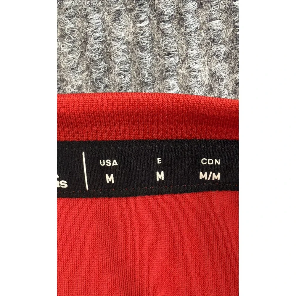 Adidas Red Nebraska Cornhuskers T-Shirt Men Red White Block N Short Sleeve -M